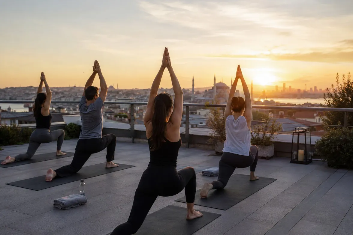 İstanbul Çatı Katında Gün Doğumu Yogası - Corporate Sports Packages Hizmeti